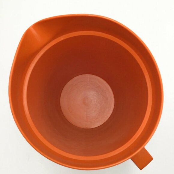 Vintage Tupperware Harvest Orange 2 Qt Beverage Pitcher 800-11 Push Button Lid - Picture 8 of 11